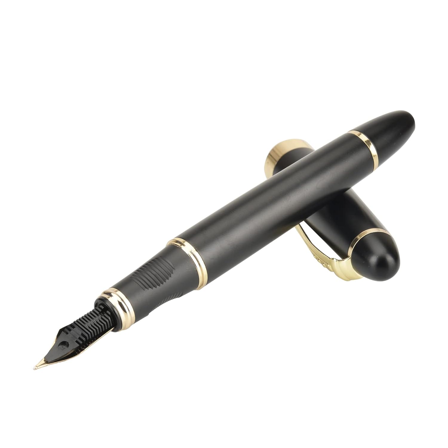 Jinhao X450 Fountain Pen – Matt Black Color, Gold Trim, Medium Nib Options, Elegant Writing Instrument