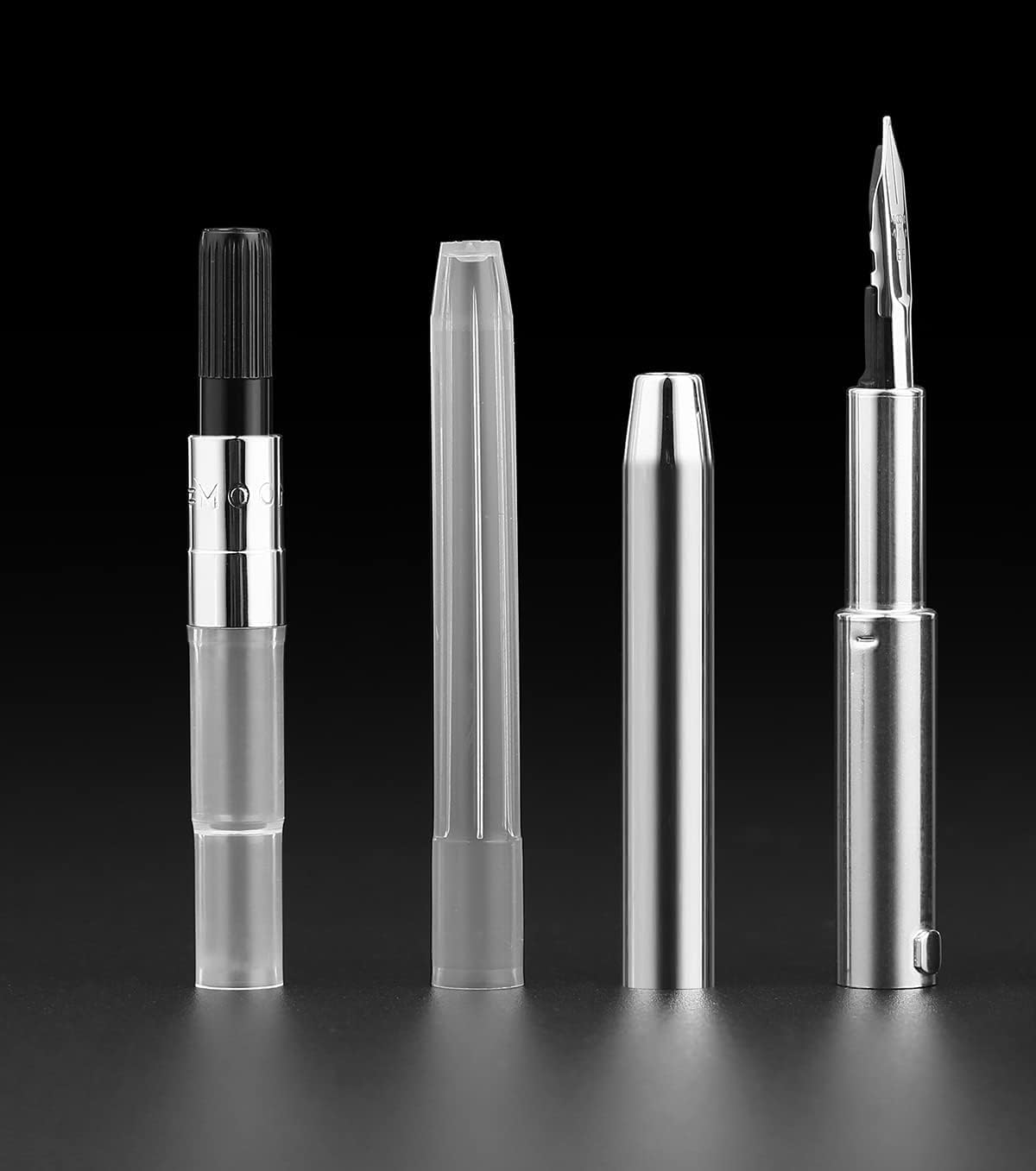 Moonman A1 Press Fountain Pen with Box, Retractable Extra Fine Nib Metal Wine Red Ink Pen with Converter for Writing (With Clip Version)