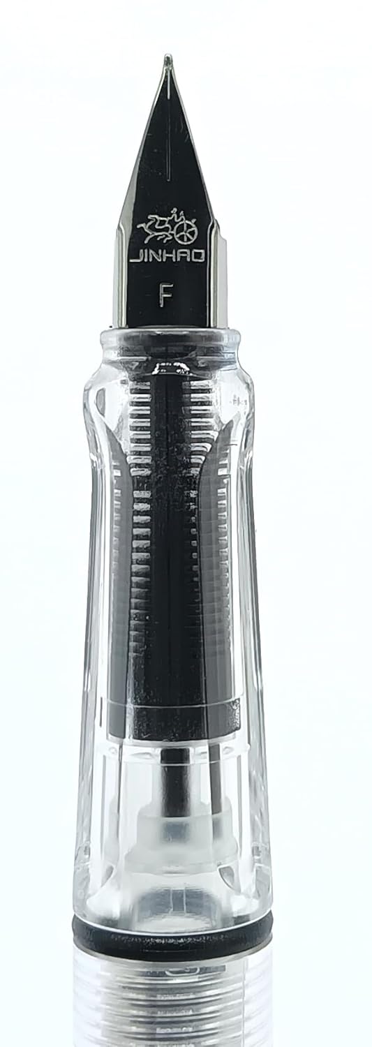 Jinhao 599 Alstar Designer Transparent White Fountain Pen - Fine Nib, Smooth Writing Pen for Students and Office