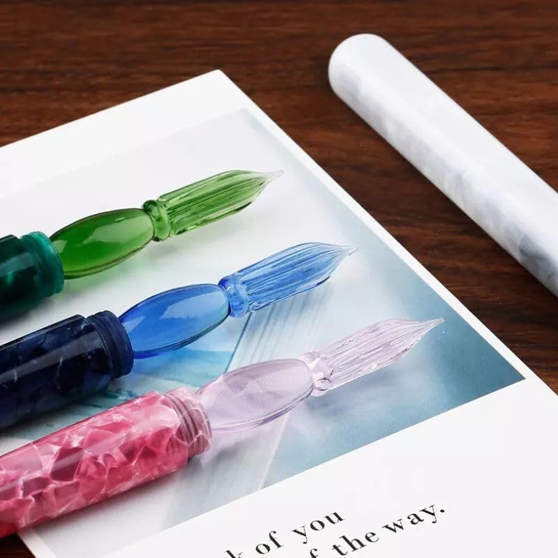 Moonman N10 Glass Dip Pen – Forest Green Acrylic Body with Handcrafted Glass Nib, 0.6–0.8mm, for Writing, Calligraphy & Drawing