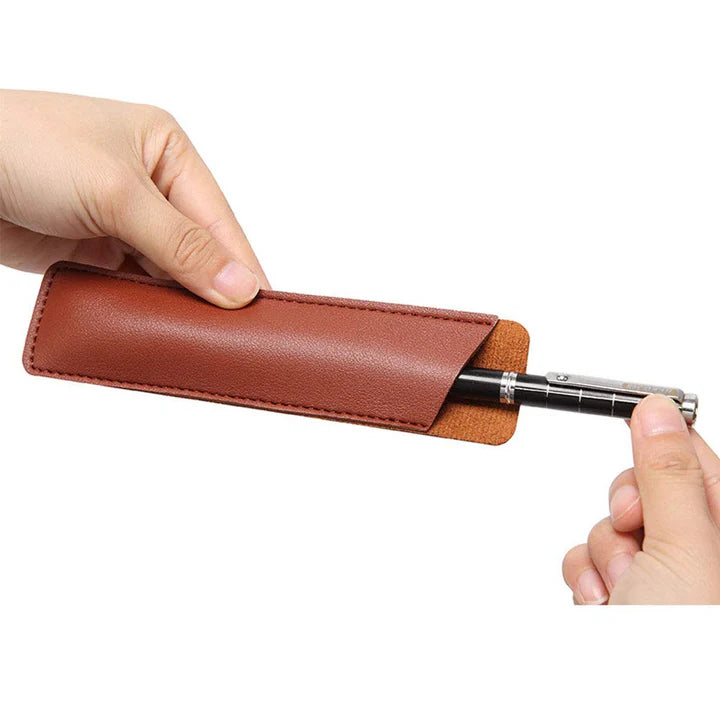 PU Leather Single Pen Sleeve– Portable Pen Pouch/Holder for Fountain & Ball Pens (1pc / 5pcs / 10pcs)