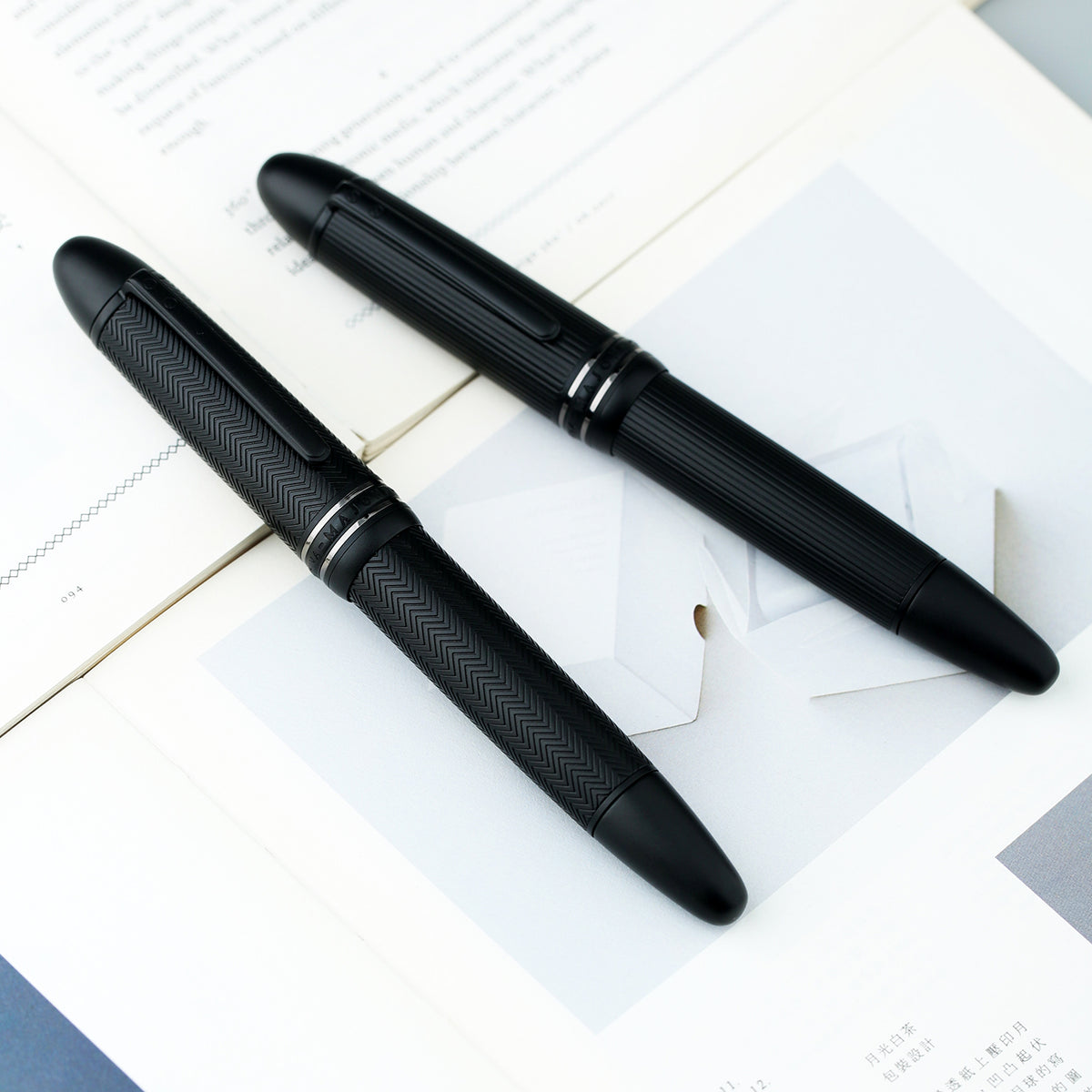 Moonman P141 Black Brass Carved Fountain Pen with #8 Fine Nib, Ink Window – Luxury Business Pen