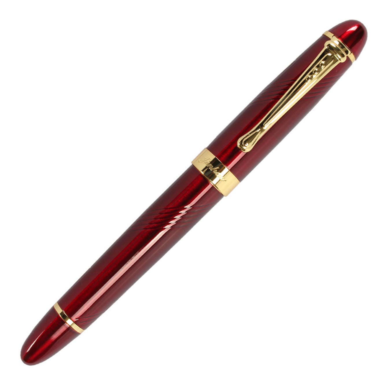 Jinhao X450 Fountain Pen – Spiral Red Color, Gold Trim, Medium Nib Options, Elegant Writing Instrument