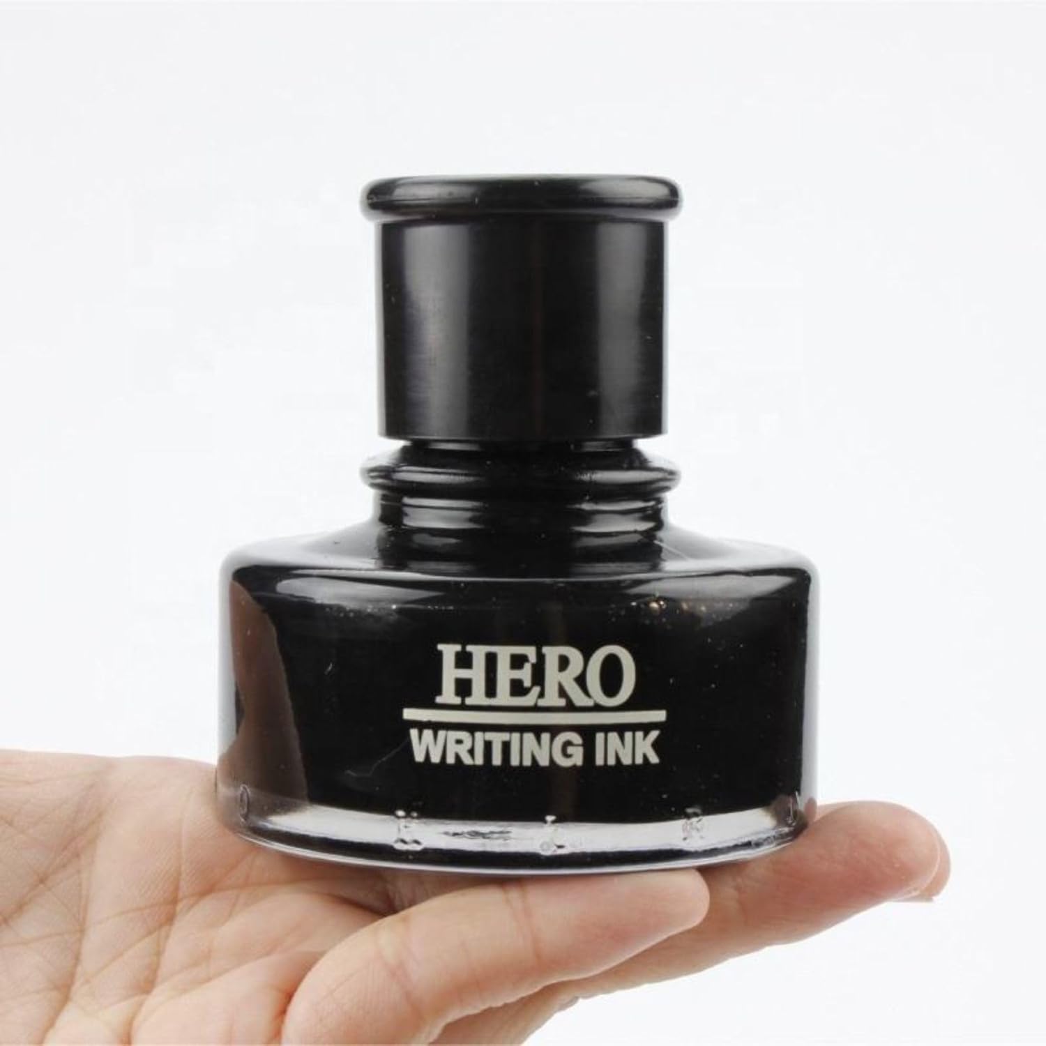 Hero 440 Fountain Pen 50ml Ink – Pure Black, Non-Carbon, Quick-Drying, Non-Blocking Ink for Fountain Pens, Calligraphy & Office Use