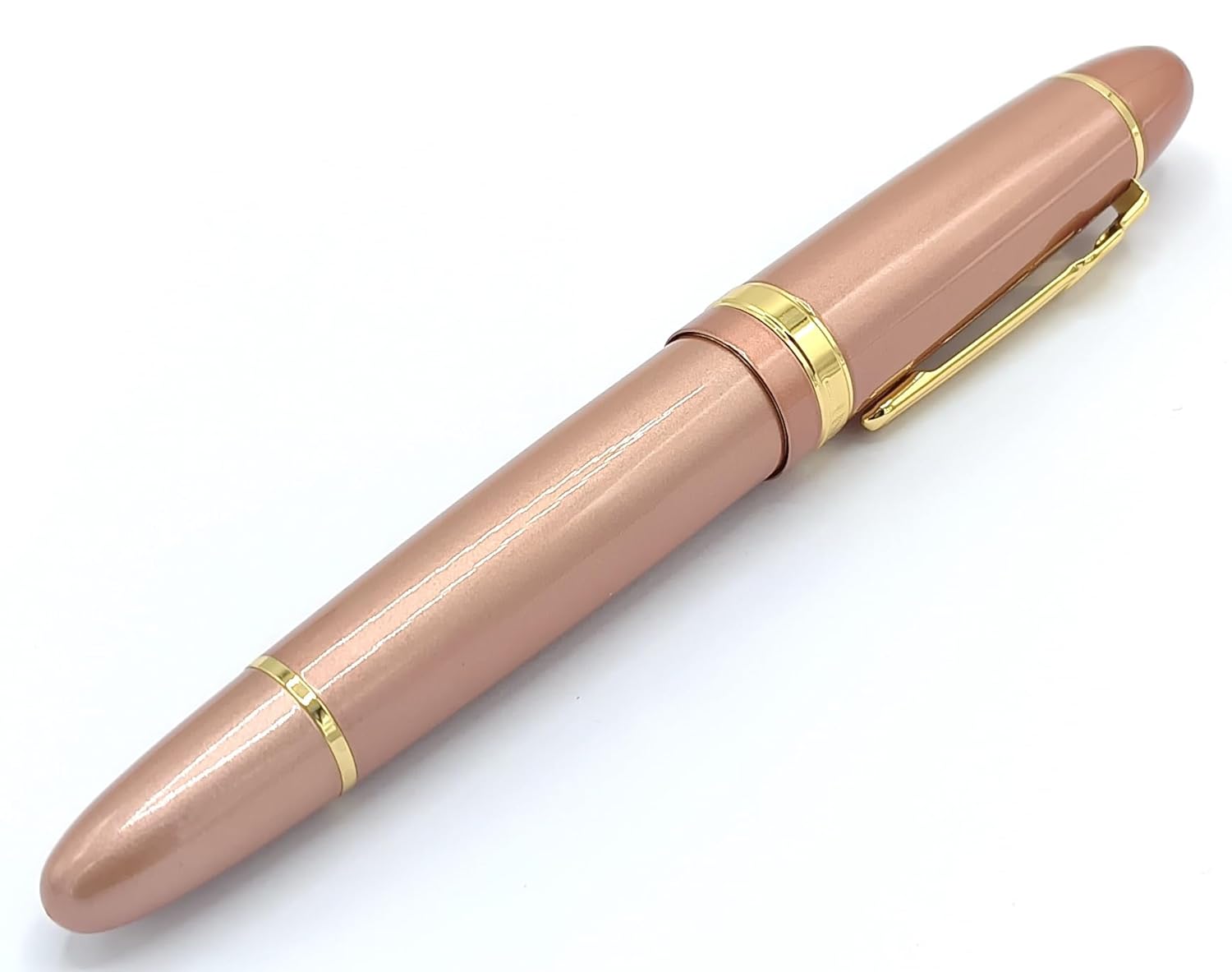 Jinhao 159 Heavyweight Signature Fountain Pen – Shiny Gold with Gold Trims, Streamlined Design, Medium Nib & Ink Converter