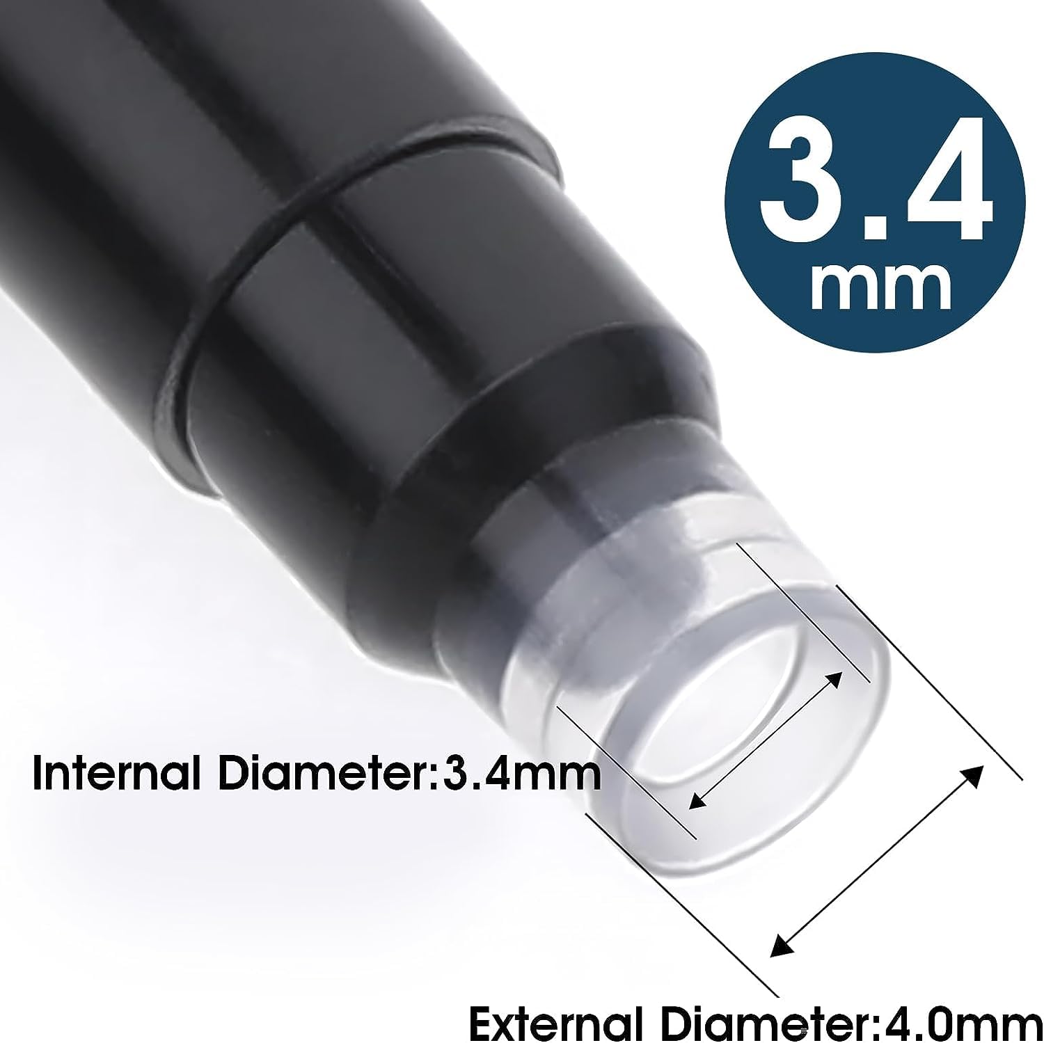 Jinhao Ink Cartridges Refills, Disposable and Universal – 3.4mm Bore Diameter 50Pcs Ink Cartridges Jar for School, Student, and Office (Black)