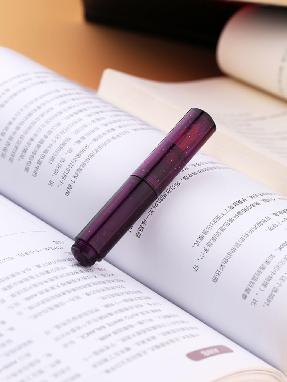 Moonman Wancai Mini Fountain Pen – Starry Purple Acrylic Pocket Pen, Extra Fine & Fine Iridium Nib, Eyedropper Filling System