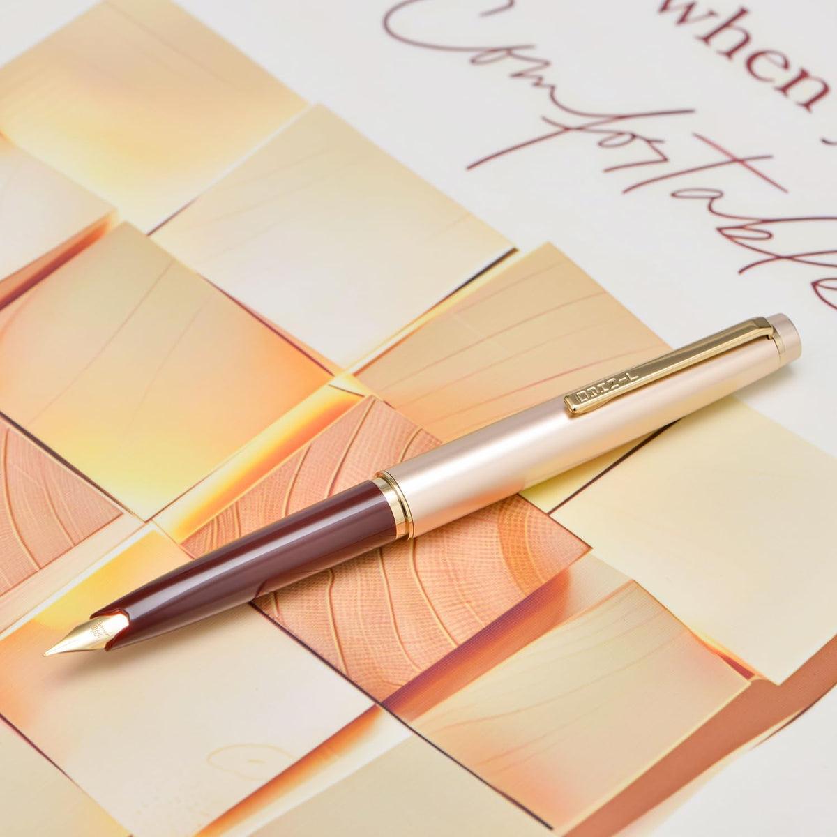 Jinhao 59 Mini Fountain Pen – Champagne Gold, with Converter, Smooth Nib Pocket Fountain Pen, Compact Metal Cap, Smooth Writing Pen