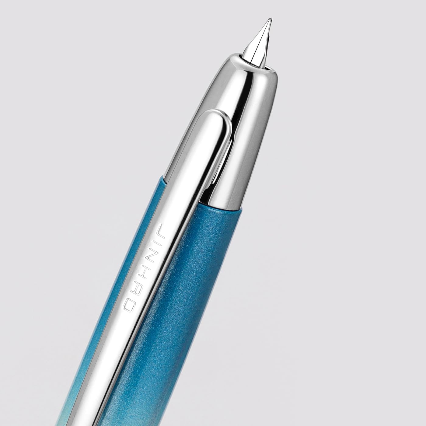 Jinhao 10 Capless Fountain Pen with Box, Retractable Fine Nib with Converter Set, Metal Body, Silver Clip Version