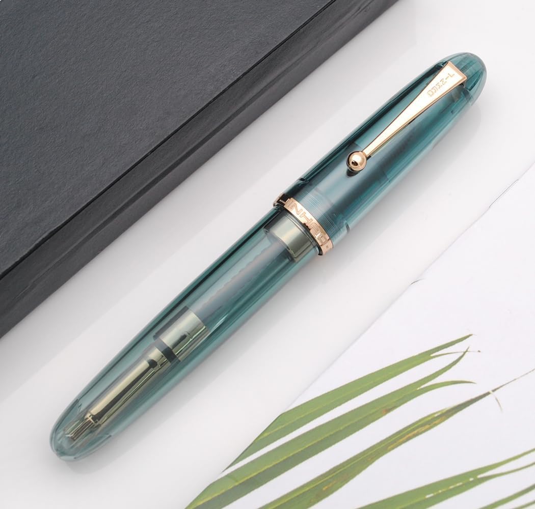 Jinhao 9019 Dadao Transparent Blue Fountain Pen – Oversized #8 Nib with Large-Capacity Ink Converter