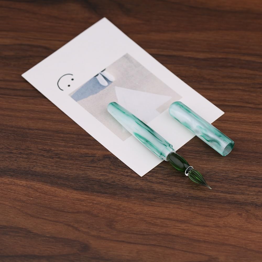 Moonman N10 Glass Dip Pen – Dream Green Acrylic Body with Handcrafted Glass Nib, 0.6–0.8mm, for Writing, Calligraphy & Drawing