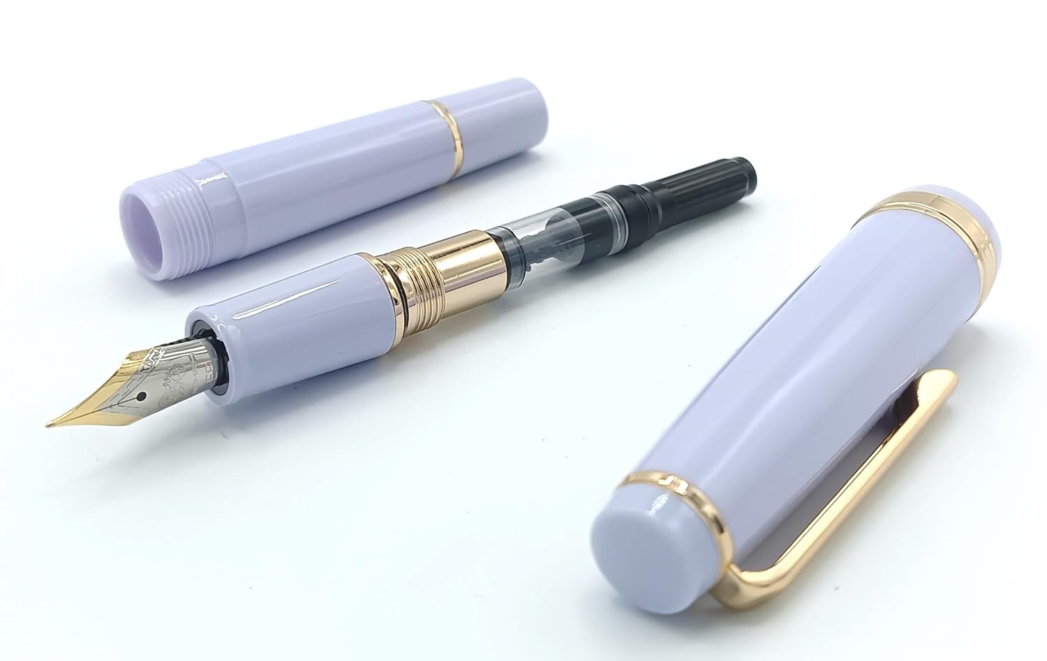 Jinhao 82 Mini Fountain Pen , Smooth Writing Pocket Pen, Gold Trim, Acrylic Purple-Green, Includes Converter