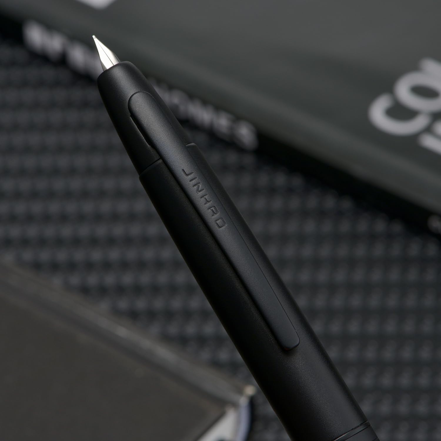 Jinhao 10 Capless Fountain Pen with Box,Retractable Fine Nib with Ink Converter Set (Silver Clip)