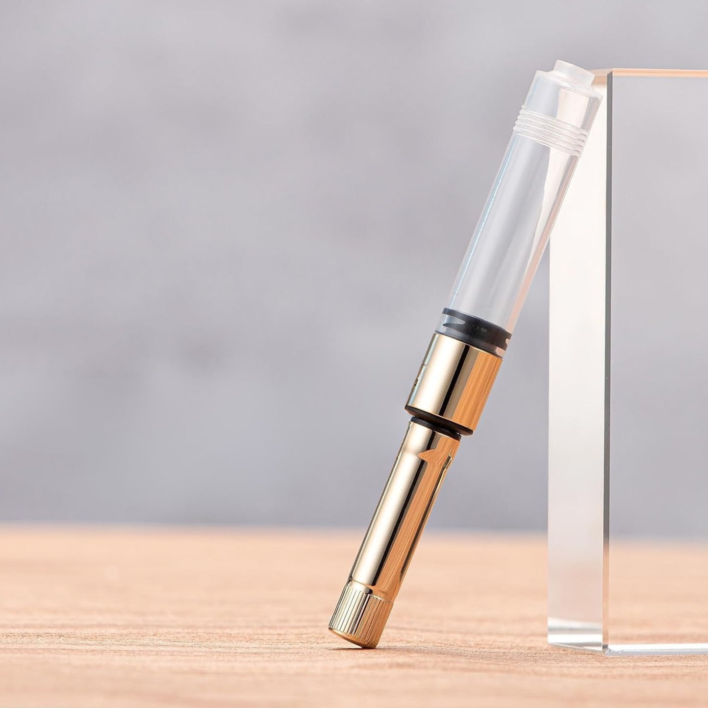 Jinhao 9019 Dadao Series Fountain Pen – Transparent Clear Acrylic Body, Gold Trim, #8 Medium Nib with Large Capacity Converter for Writing, Signatures & Calligraphy