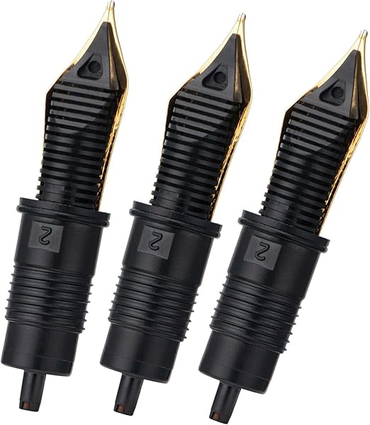 Set of 3 Jinhao X159 and 9019 Fountain Pen Replacement Nib Parts (EF, F and M) Gold Trim