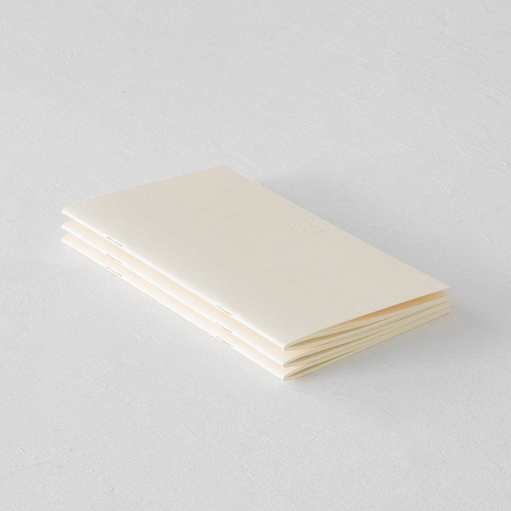 Midori MD Notebook – A6 Size, Blank Pages, Set of 3 (48 Pages Each), Soft Paper Cover, Japanese Minimalist Design