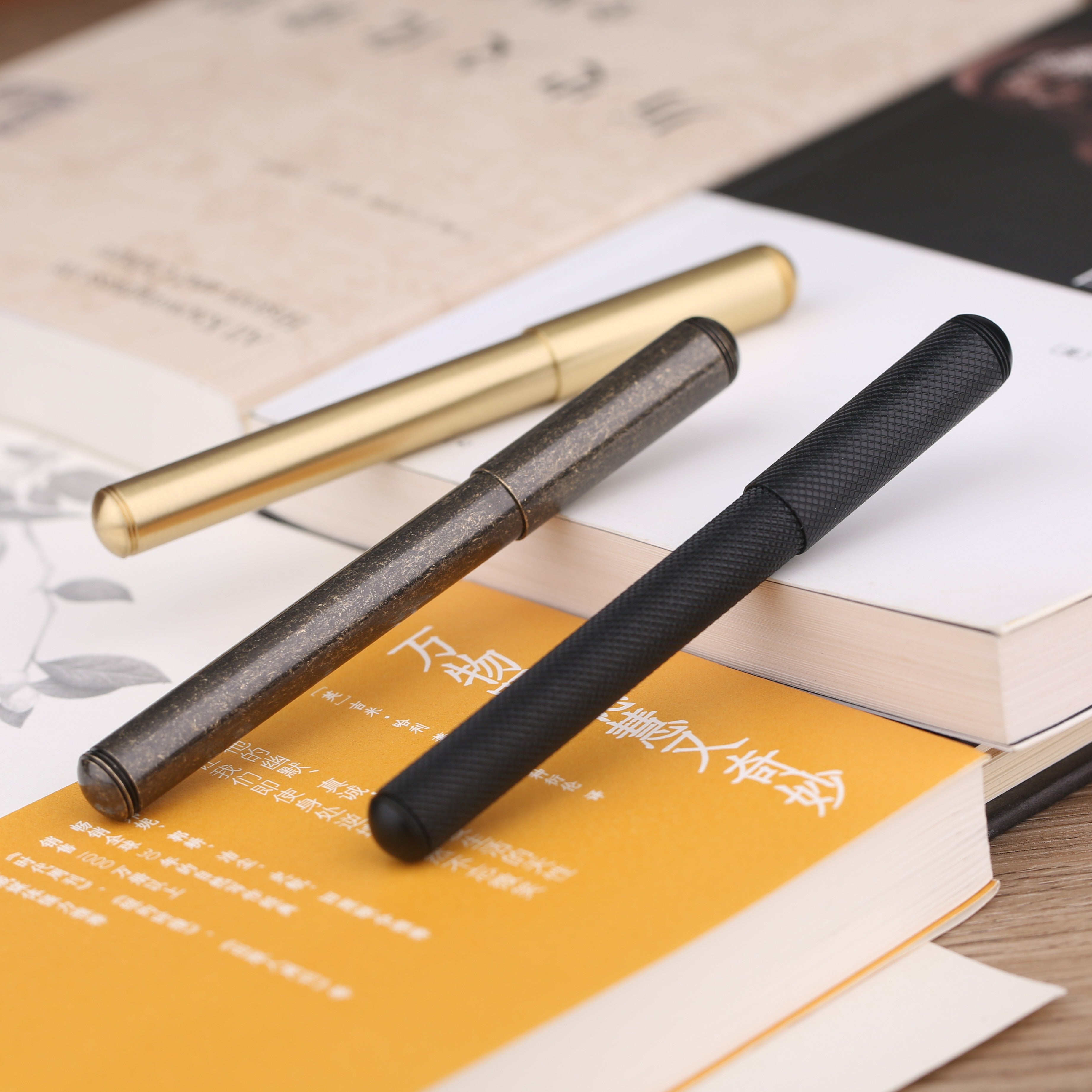 Delike Brass Fountain Pen  – Solid Brass Metal Body Luxury Writing Pen, Smooth Fine Point Signature Pen for Office, Journaling & Calligraphy