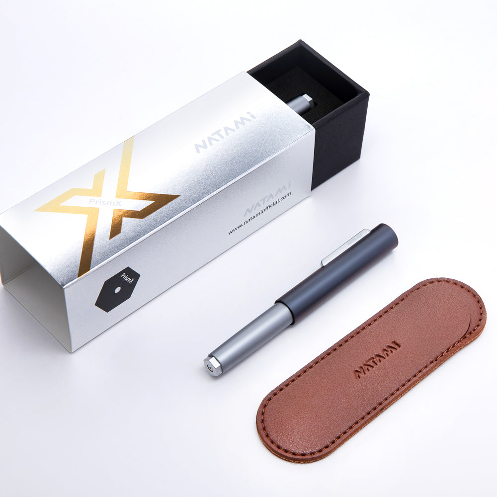 Natami PrismX Fountain Pen Fine Nib - Lightweight Aluminum Pocket EDC with Rotary Filler.