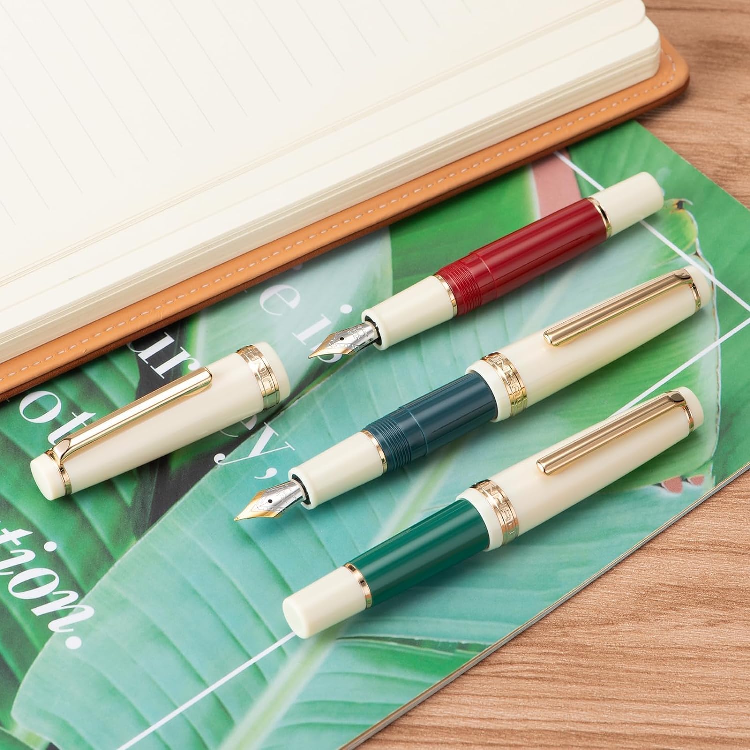 Jinhao 82 Mini Fountain Pen With Extra Fine , Smooth Writing Pocket Pen, Gold Trim, Acrylic Grey, Includes Converter