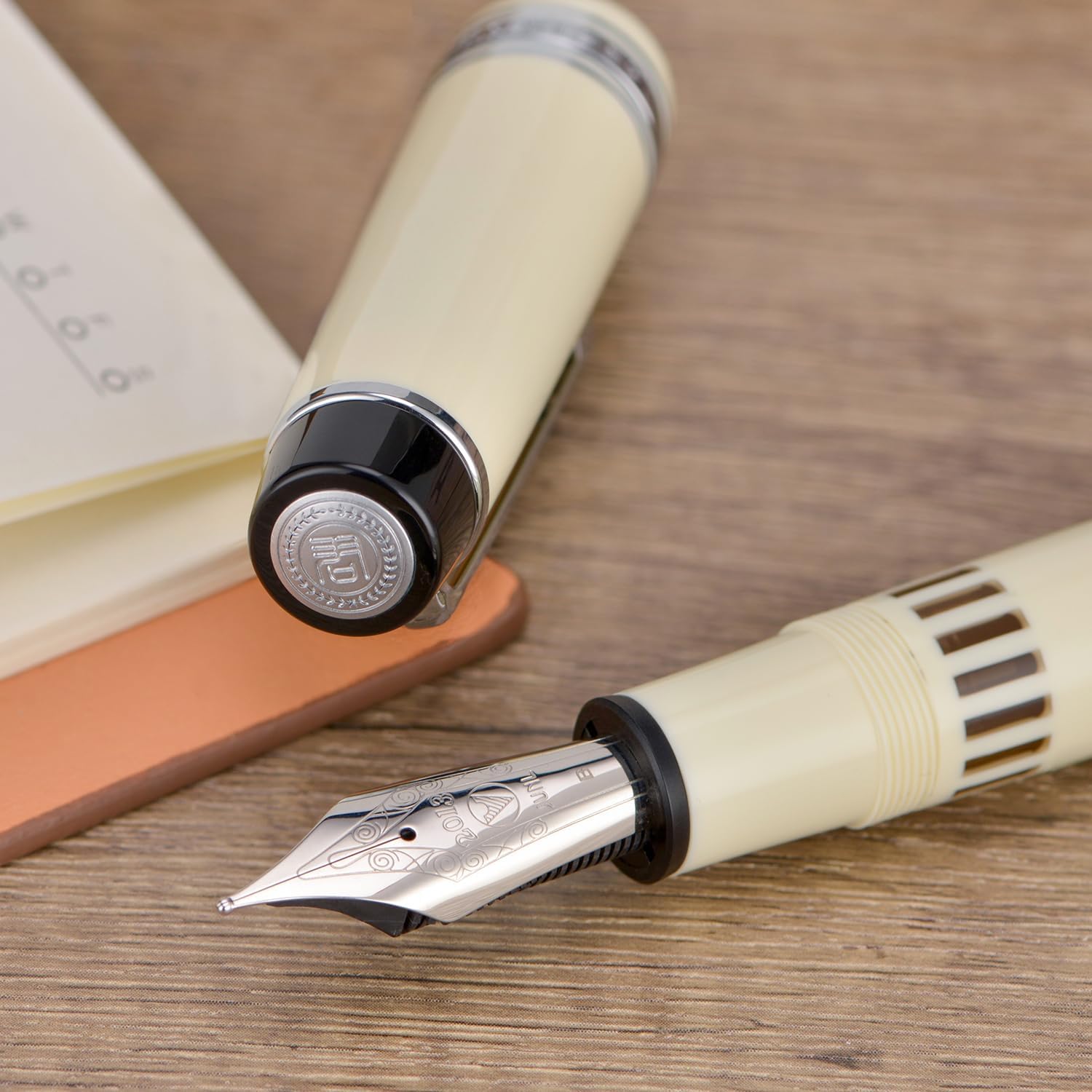 Wing Sung Junlai 930 Piston Fountain Pen – Limited Edition Ivory White (Silver Trim) (Fine, Medium, Broad Nib)