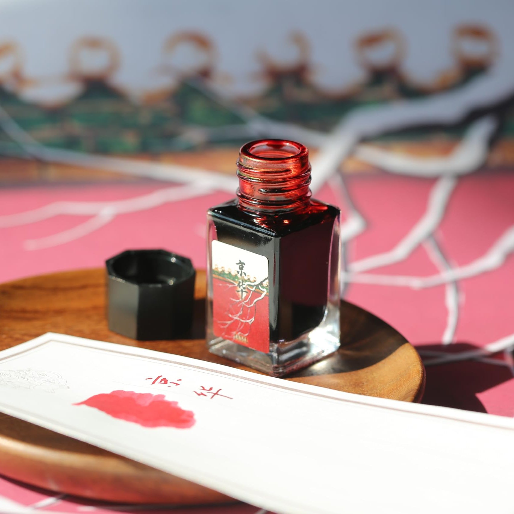 Moonman 18ml Glass Bottle Fountain Pen Colour Ink, No Blocking, Non Carbon Dye, Classic Designed Bottle Ink (Chrerry Red)