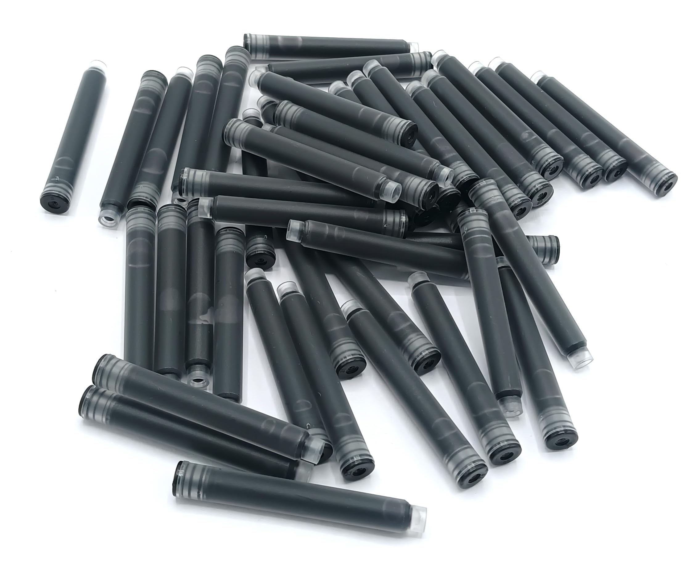 Jinhao Ink Cartridges Refills, Disposable and Universal – 3.4mm Bore Diameter 50Pcs Ink Cartridges Jar for School, Student, and Office (Black)