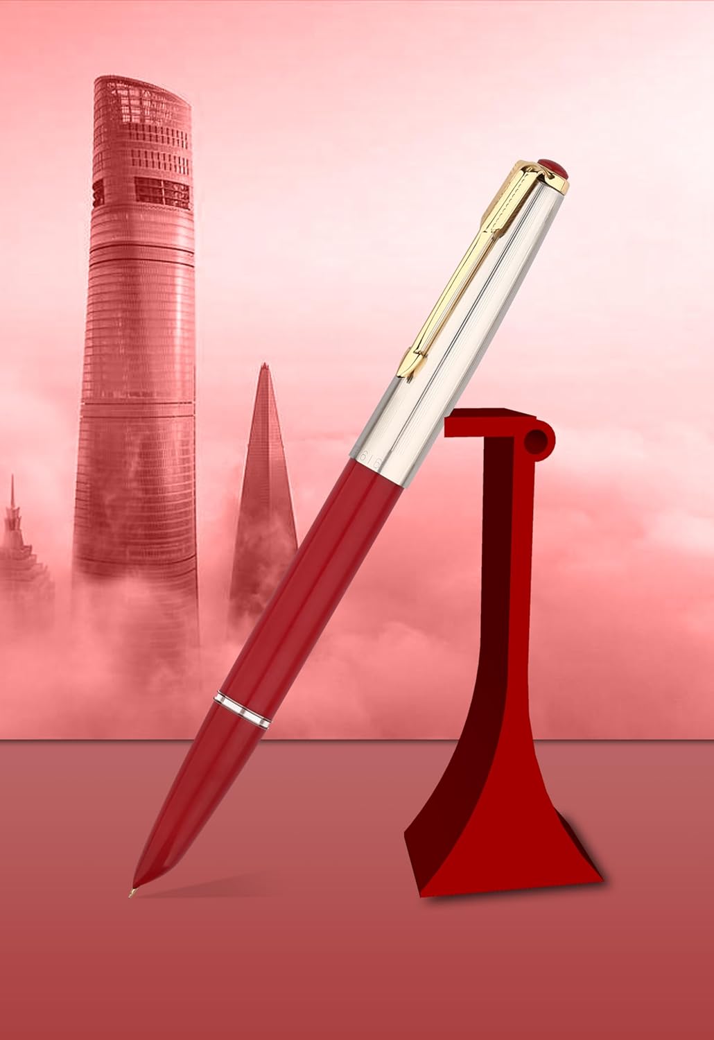 Hero 616 Fountain Pen with Iridium Extra-Fine 0.3mm Nib – Gold Cap, Smooth Writing, Lightweight Design with Converter – Available in Black, White, Yellow, Blue & Red