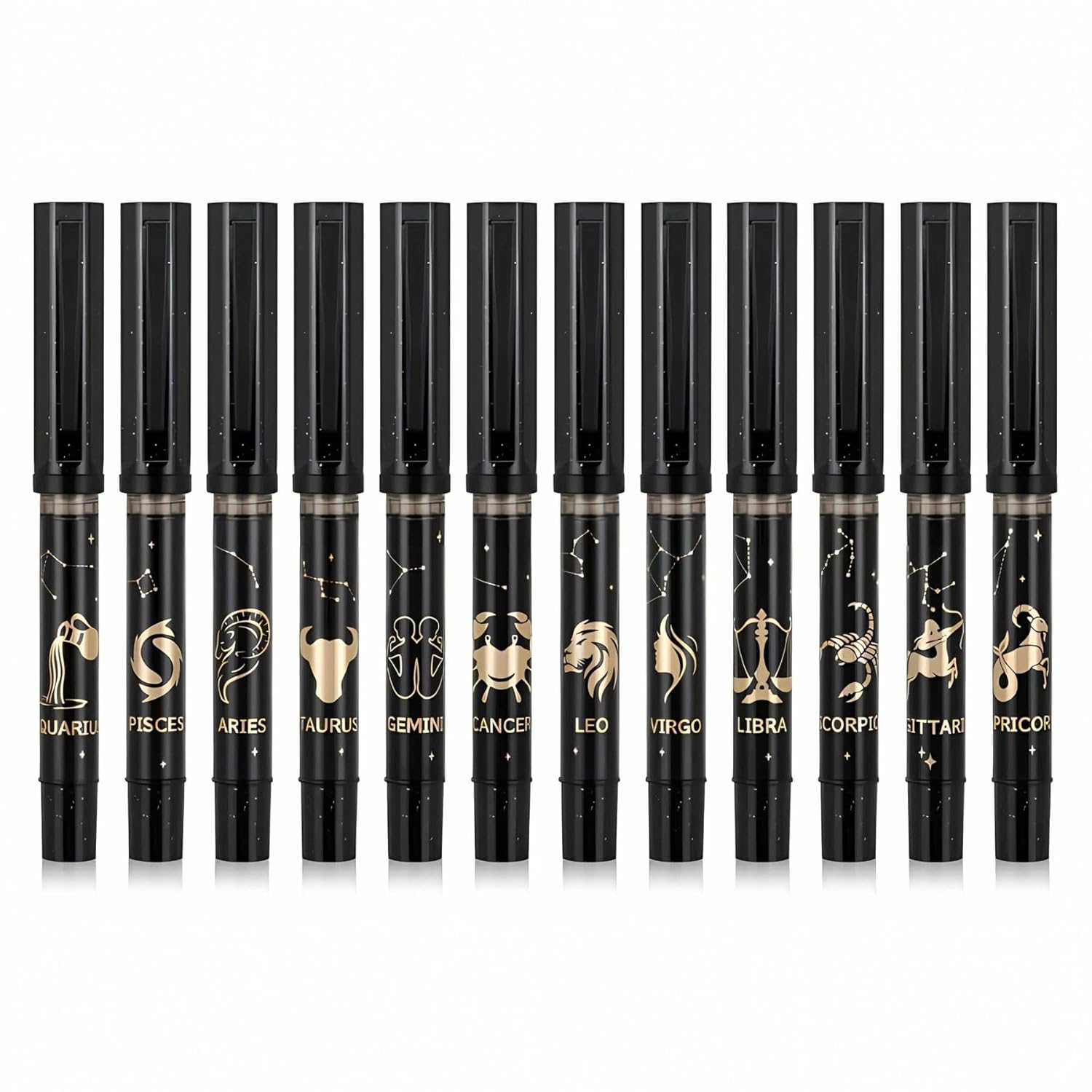 Jinhao 58A Zodiac Constellation Fountain Pen – Fine Nib (0.5mm), Black Resin Body with Ink Converter