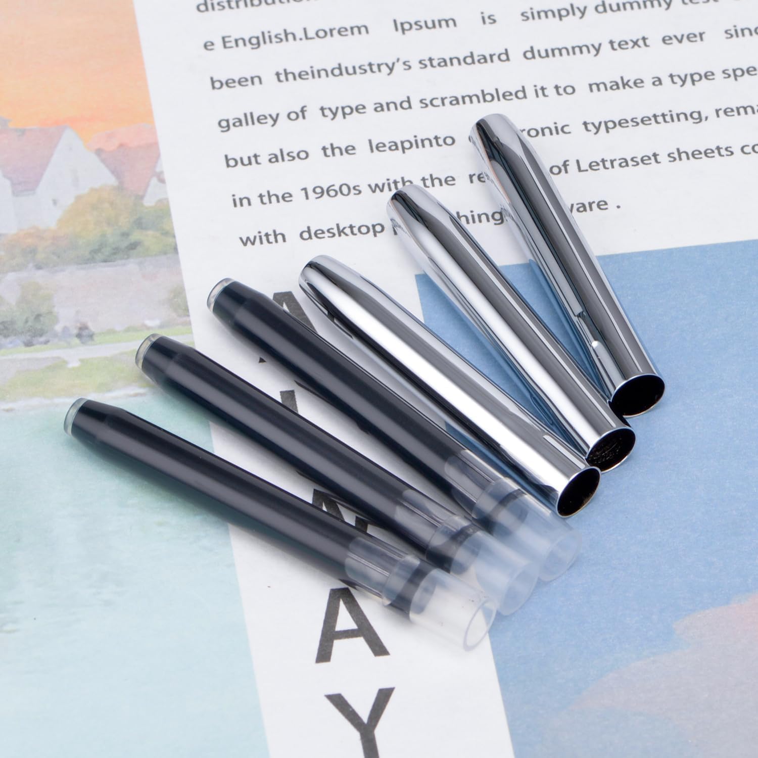 Jinhao 10 Retractable Fountain Pen Accessories – 1 Pack Metal Protector Cap with Black Ink Cartridge