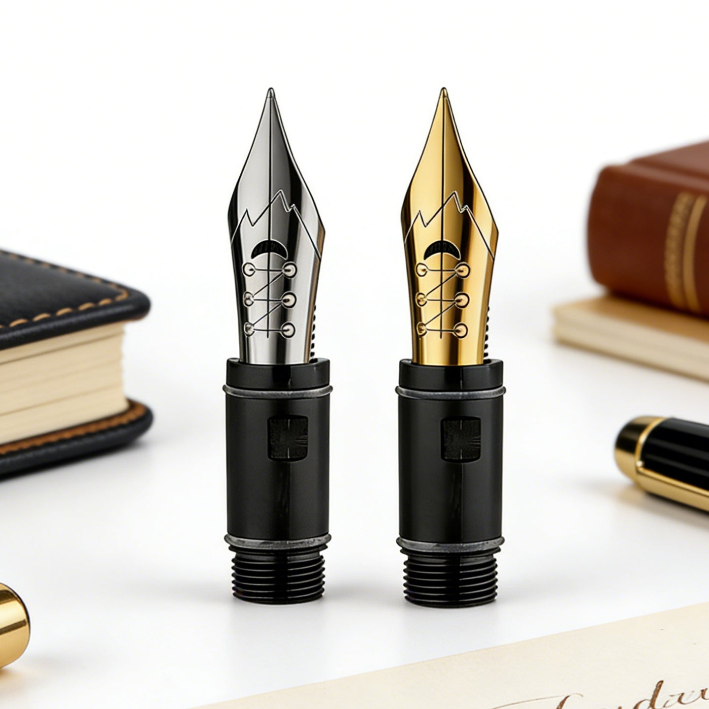 Moonman Flex Fountain Pen Nib Unit – Size 6 Gold & Silver Flexible Replacement Nib
