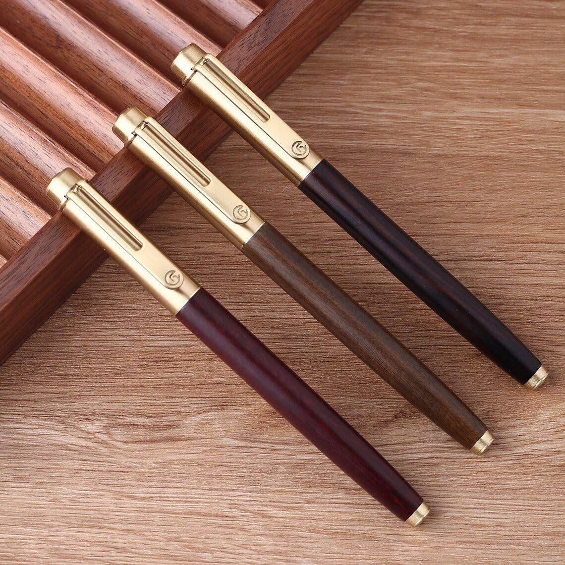 Moonman M7 Natural Wood Fountain Pen – Fine Iridium Nib, Smooth Writing, Elegant Calligraphy Pen for Office & Journaling (Red Rosewood)