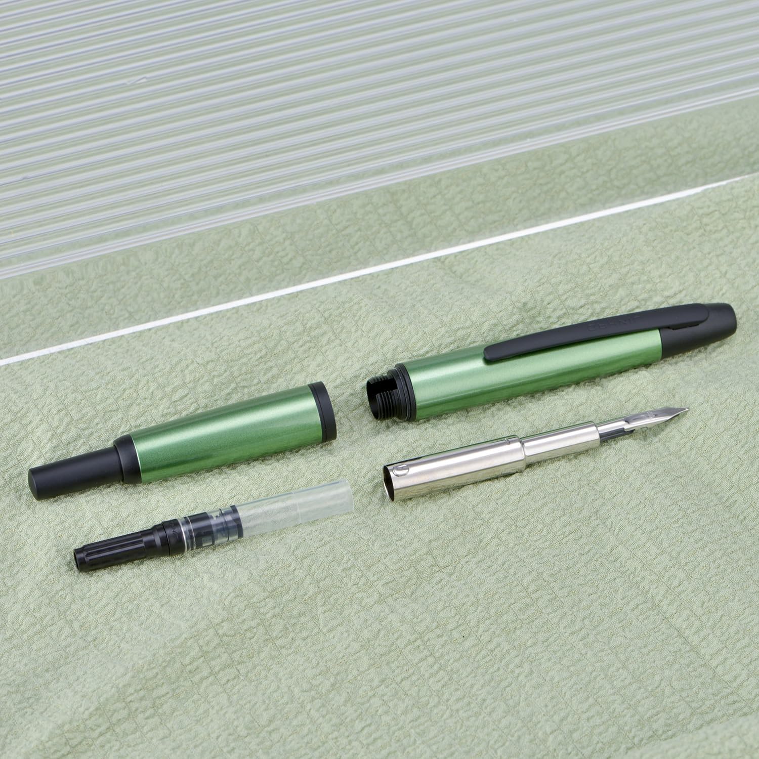 Jinhao 10 Capless Fountain Pen with Box – Matte Black, Sea Pine Green, Gradient Dark Blue, Retractable Fine Iridium Nib( Black Clip) Ink Converter Set