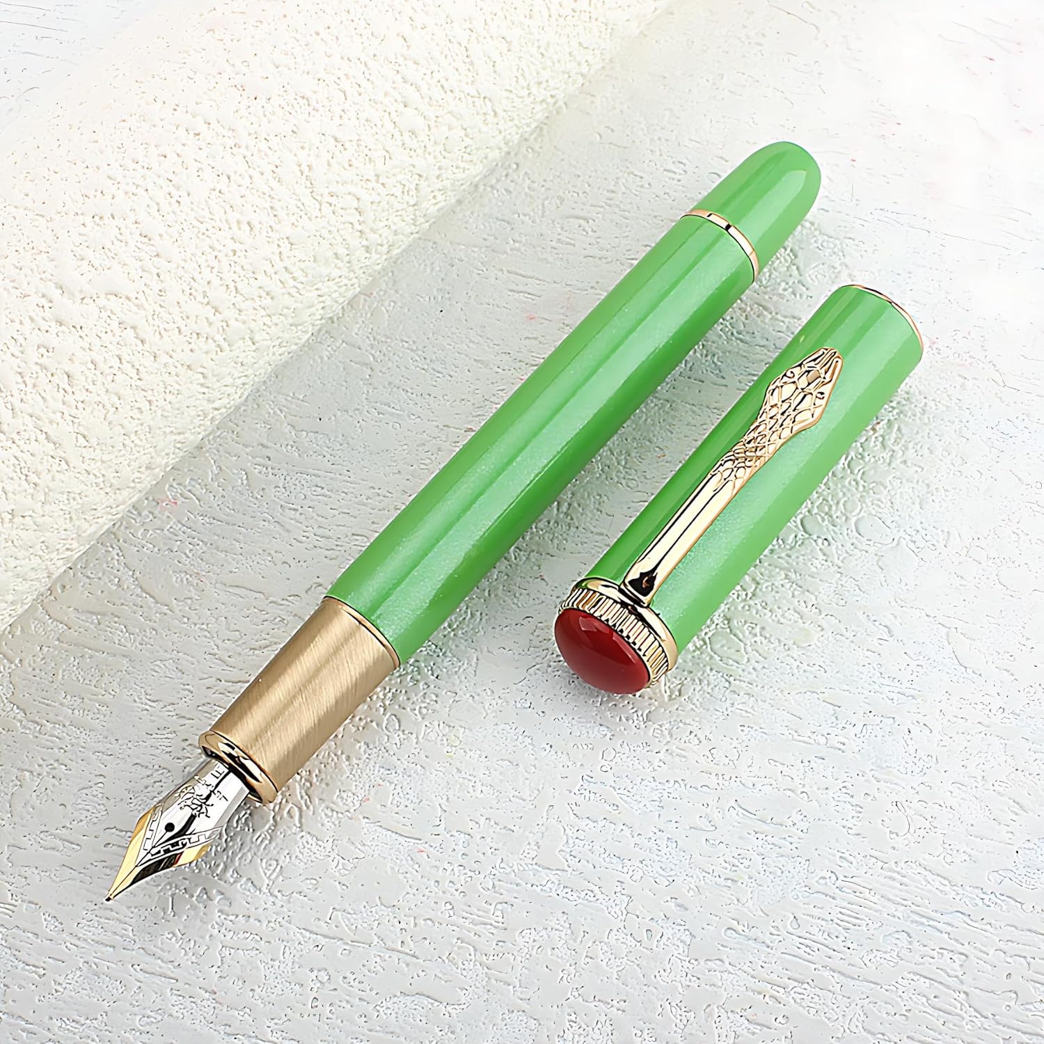 Jinhao 025 Fountain Pen Fine Nib – Retro Snake Clip Design, Smooth