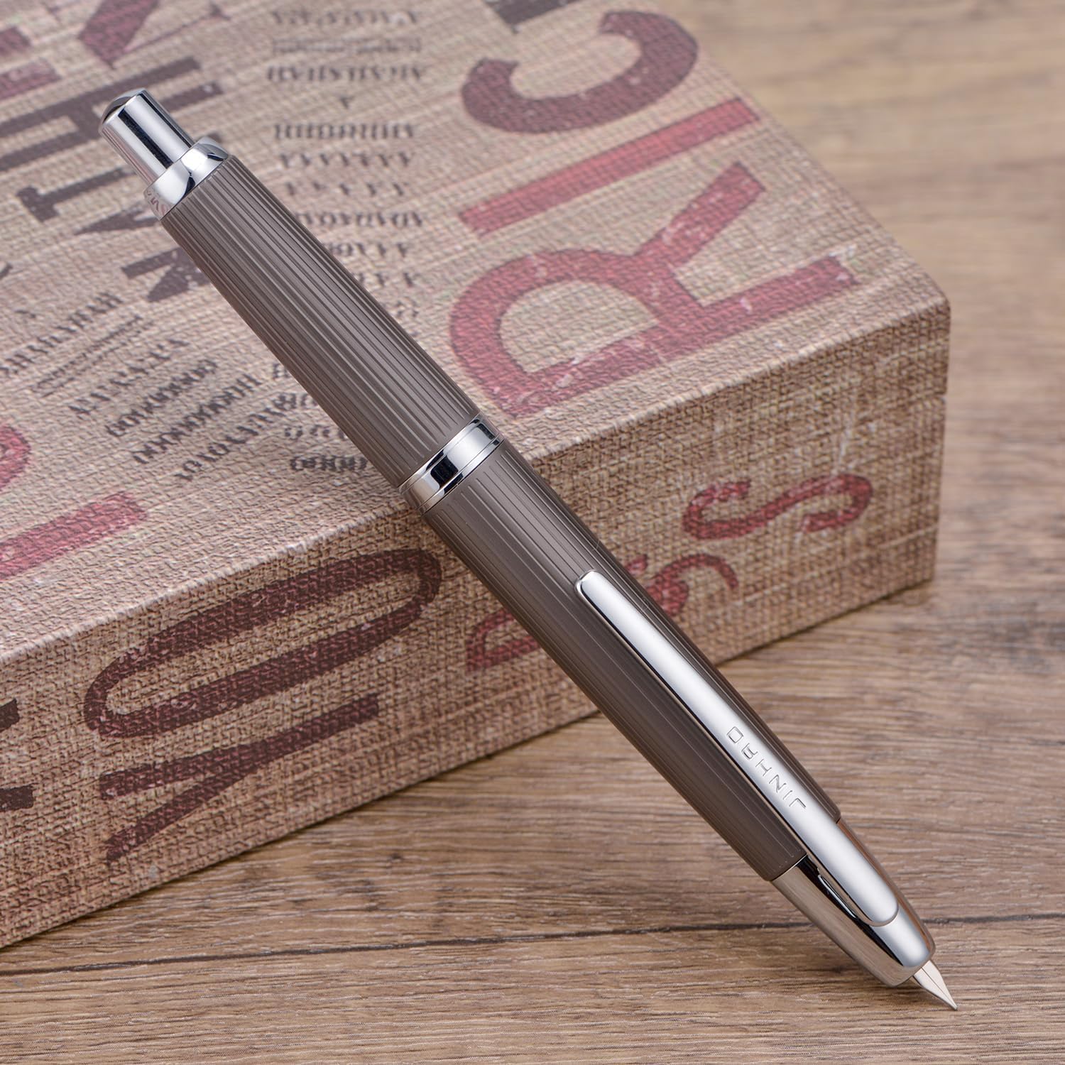 Jinhao 10 Capless Fountain Pen with Box, Retractable Fine Nib with Converter Set, Clip Version, Metal Body
