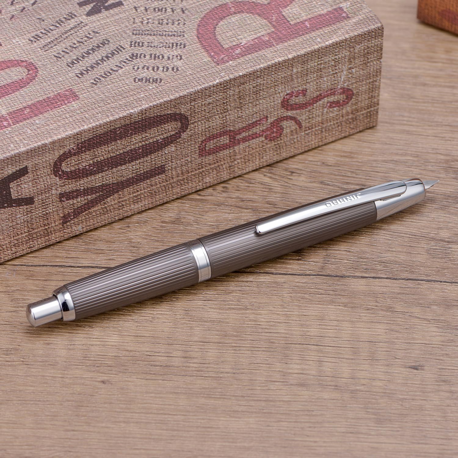 Jinhao 10 Capless Fountain Pen with Box, Retractable Fine Nib with Converter Set, Clip Version, Metal Body