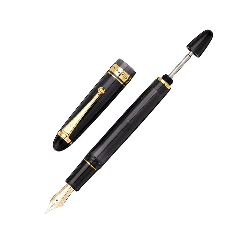 Pilot Custom 823 Transparent Black GT Fountain Pen – 14K Gold Nib - Vacuum Filling Demonstrator Pen