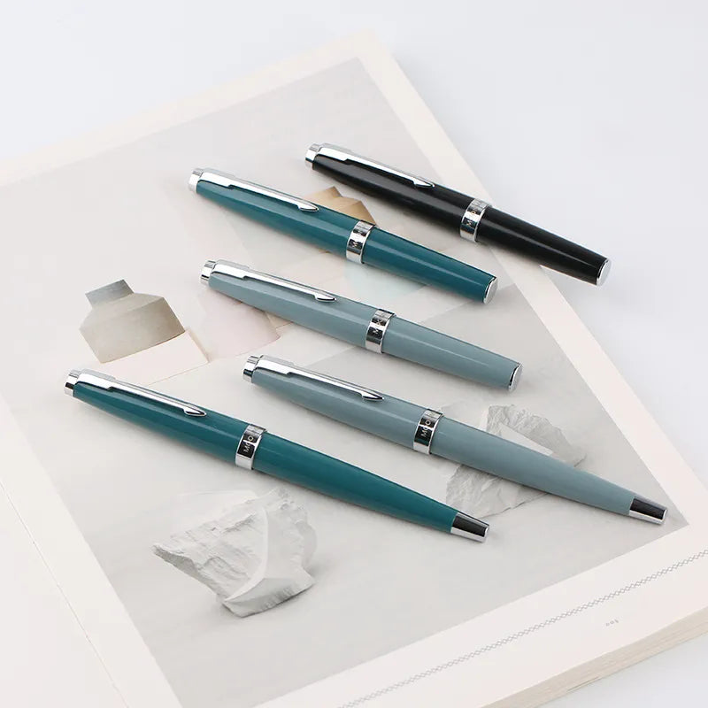 Moonman 80s Light Blue Pocket Fountain Pen – Fine Nib, Silver Clip, Vintage-Inspired Slim Design with Converter