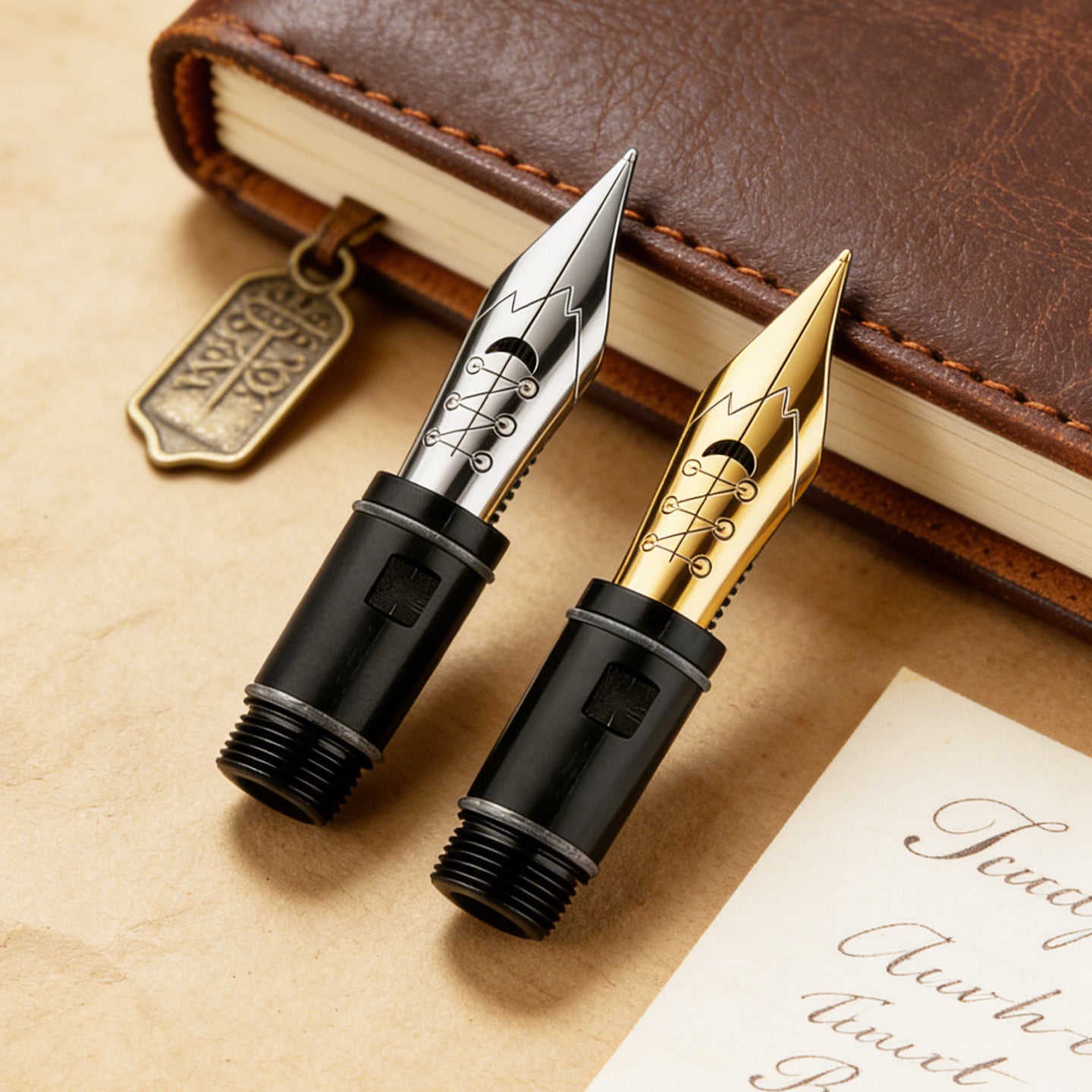 Moonman Flex Fountain Pen Nib Unit – Size 6 Gold & Silver Flexible Replacement Nib