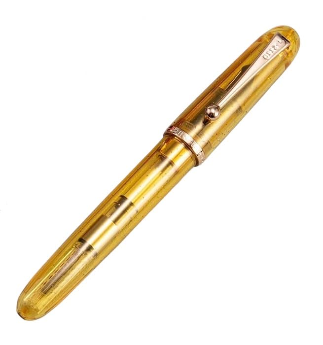 Jinhao 9013 Dadao Series Fountain Pen – Medium Nib, Transparent Yellow Acrylic Barrel with Gold Clip