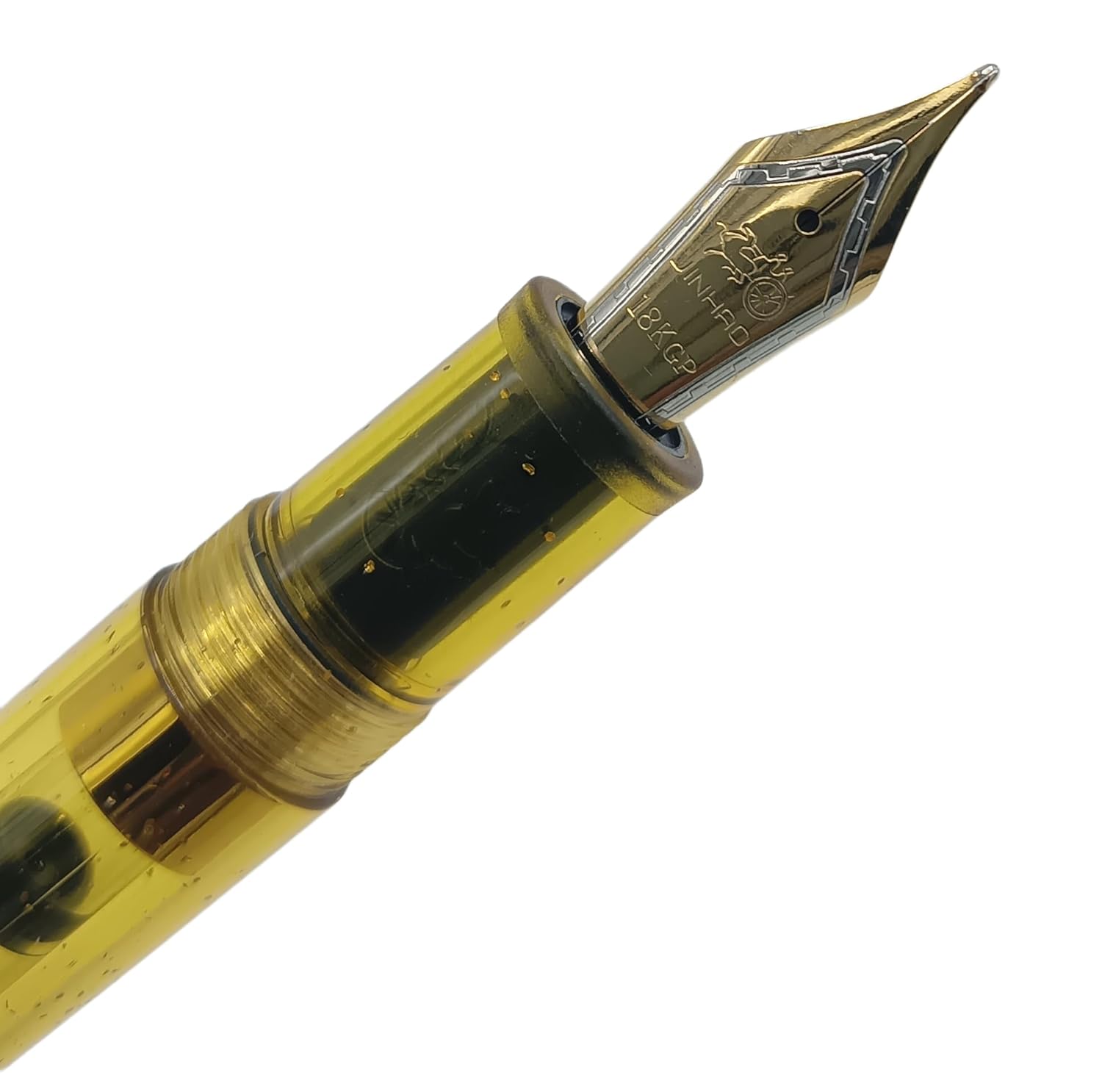 Jinhao 9013 Dadao Series Fountain Pen – Medium Nib, Transparent Yellow Acrylic Barrel with Gold Clip