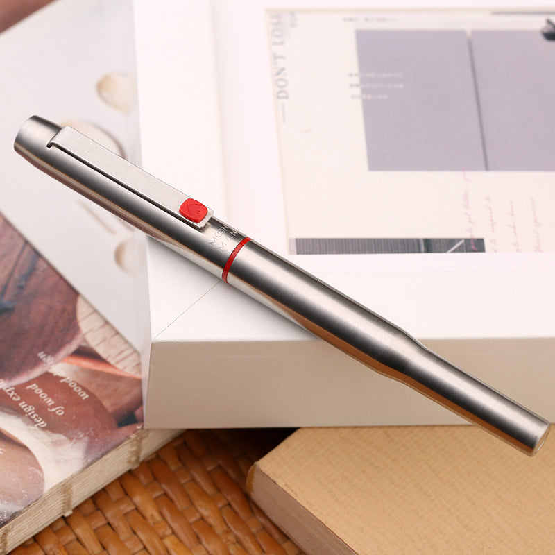Moonman B25 Spades Ares Fountain Pen – Fine Nib (0.5mm), Stainless Steel