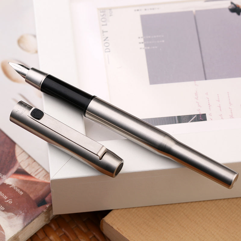Moonman B25 Spades Ares Fountain Pen – Fine Nib (0.5mm), Stainless Steel