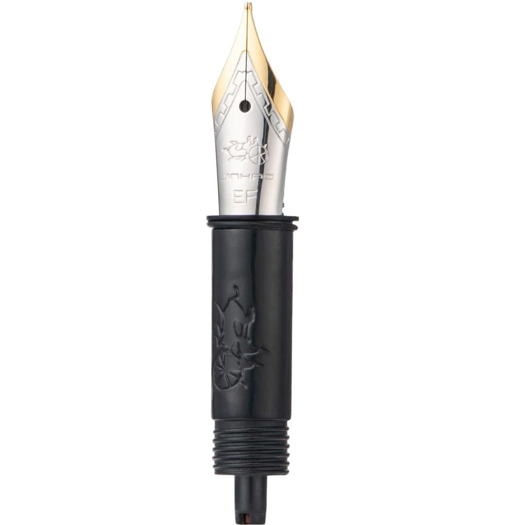 Jinhao 82 Fountain Pen Nib – Silver with Gold Trim (Pack Of 2)| Extra Fine, Fine, and Bent Calligraphy Nib Options