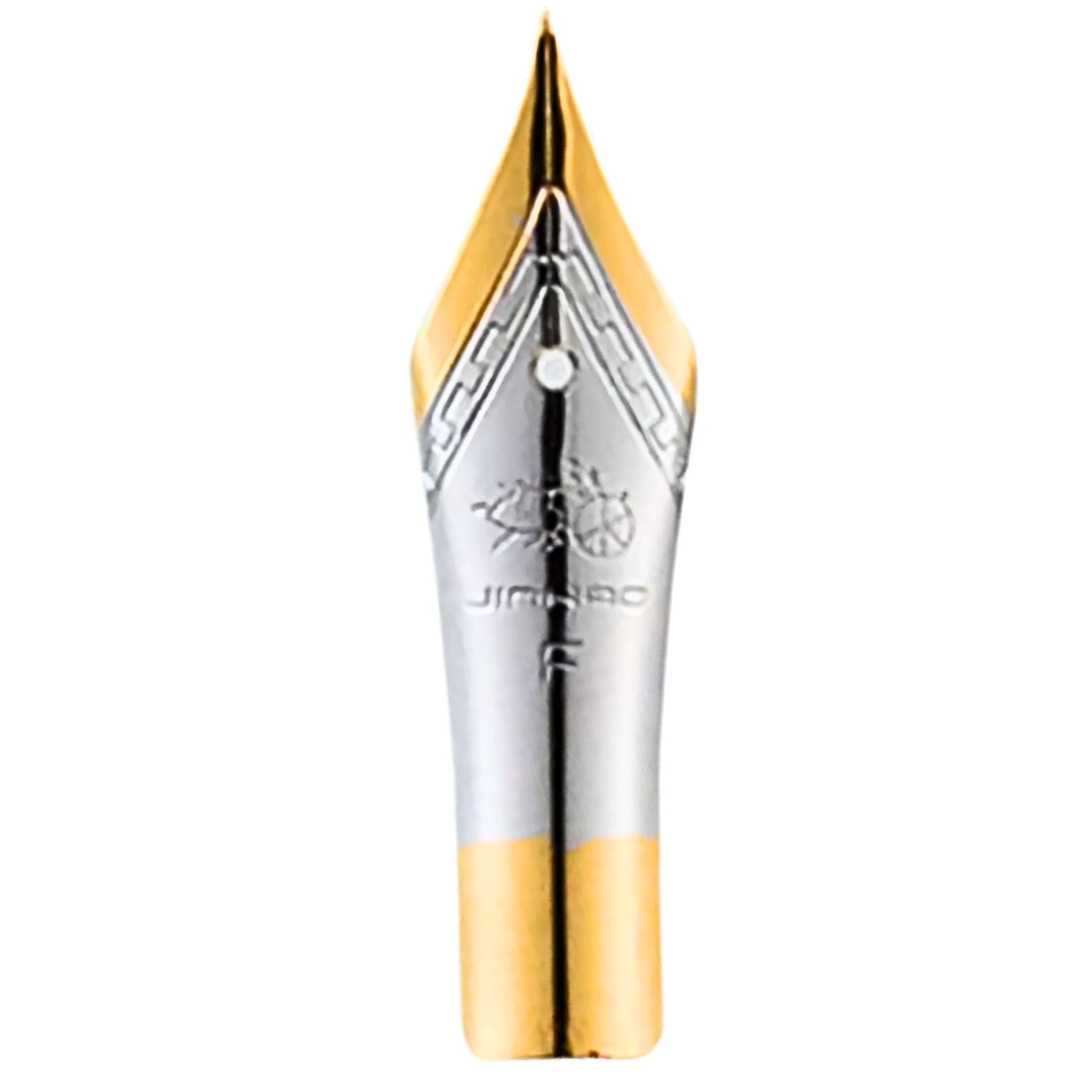 Jinhao 82 Fountain Pen Nib – Silver with Gold Trim (Pack Of 2)| Extra Fine, Fine, and Bent Calligraphy Nib Options
