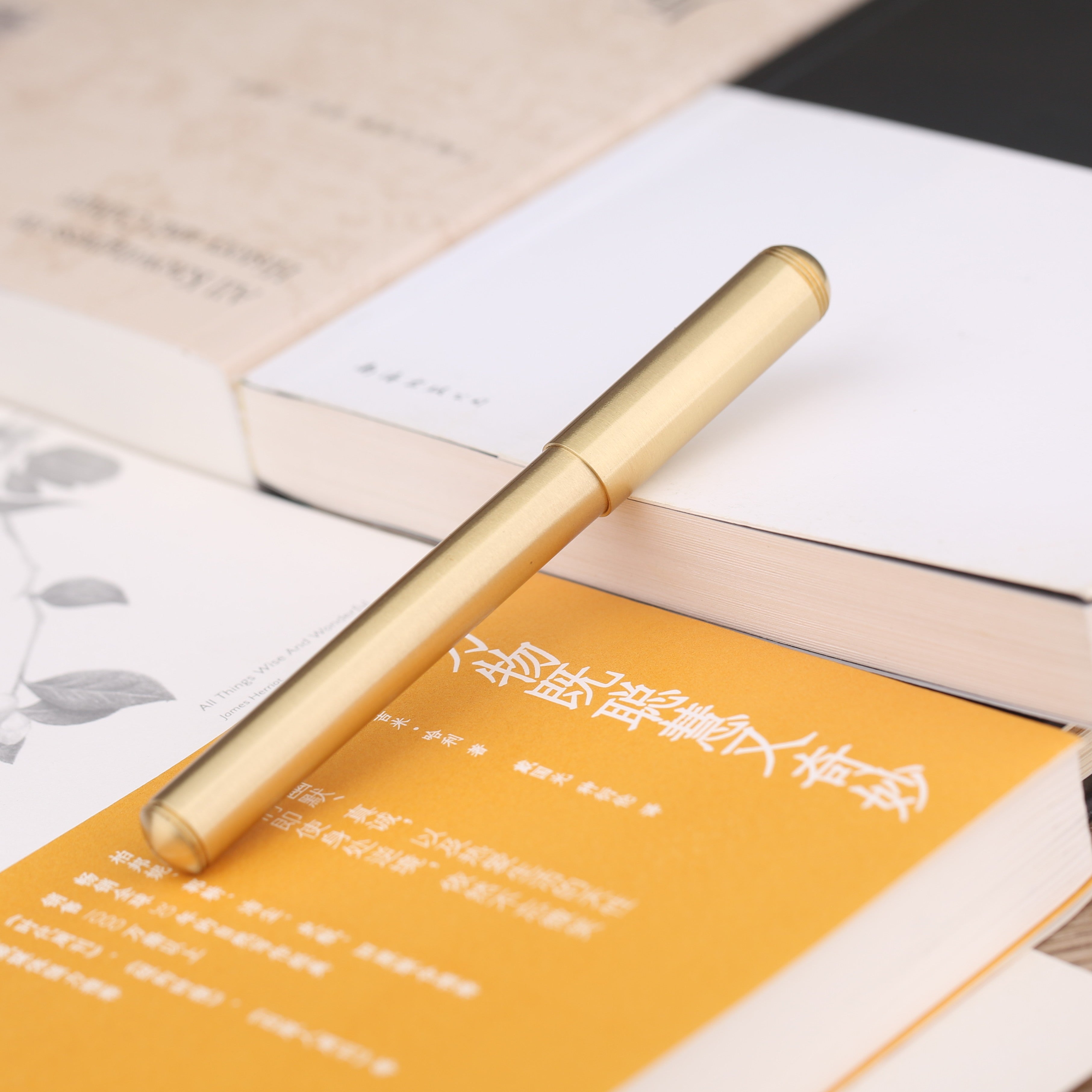 Delike Brass Fountain Pen  – Solid Brass Metal Body Luxury Writing Pen, Smooth Fine Point Signature Pen for Office, Journaling & Calligraphy