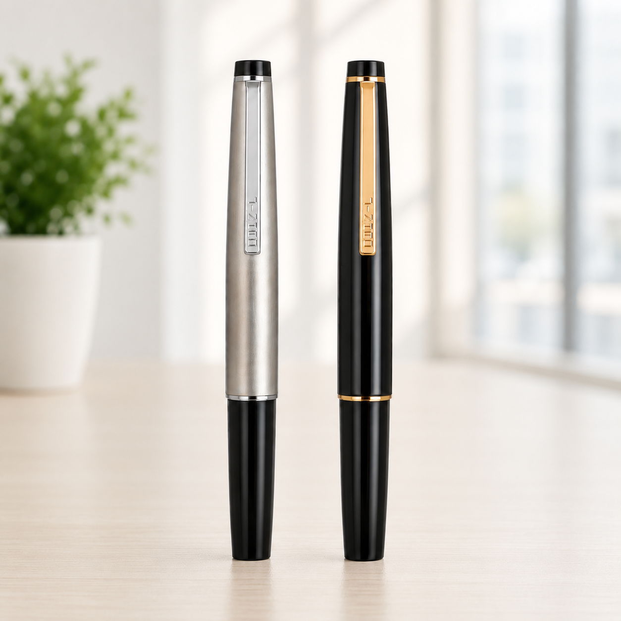 Jinhao 59 Mini Fountain Pen with Converter – Smooth Nib Pocket Fountain Pen, Compact Metal Cap, Smooth Writing Pen for Office, Travel & Gift, Black/Silver