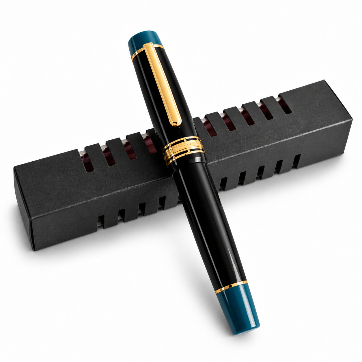 Wing Sung 630 Bespoke Obsidian Limited Edition Fountain Pen – Size 8 Nib, Ink Window, Piston Filling System, Premium Resin Body