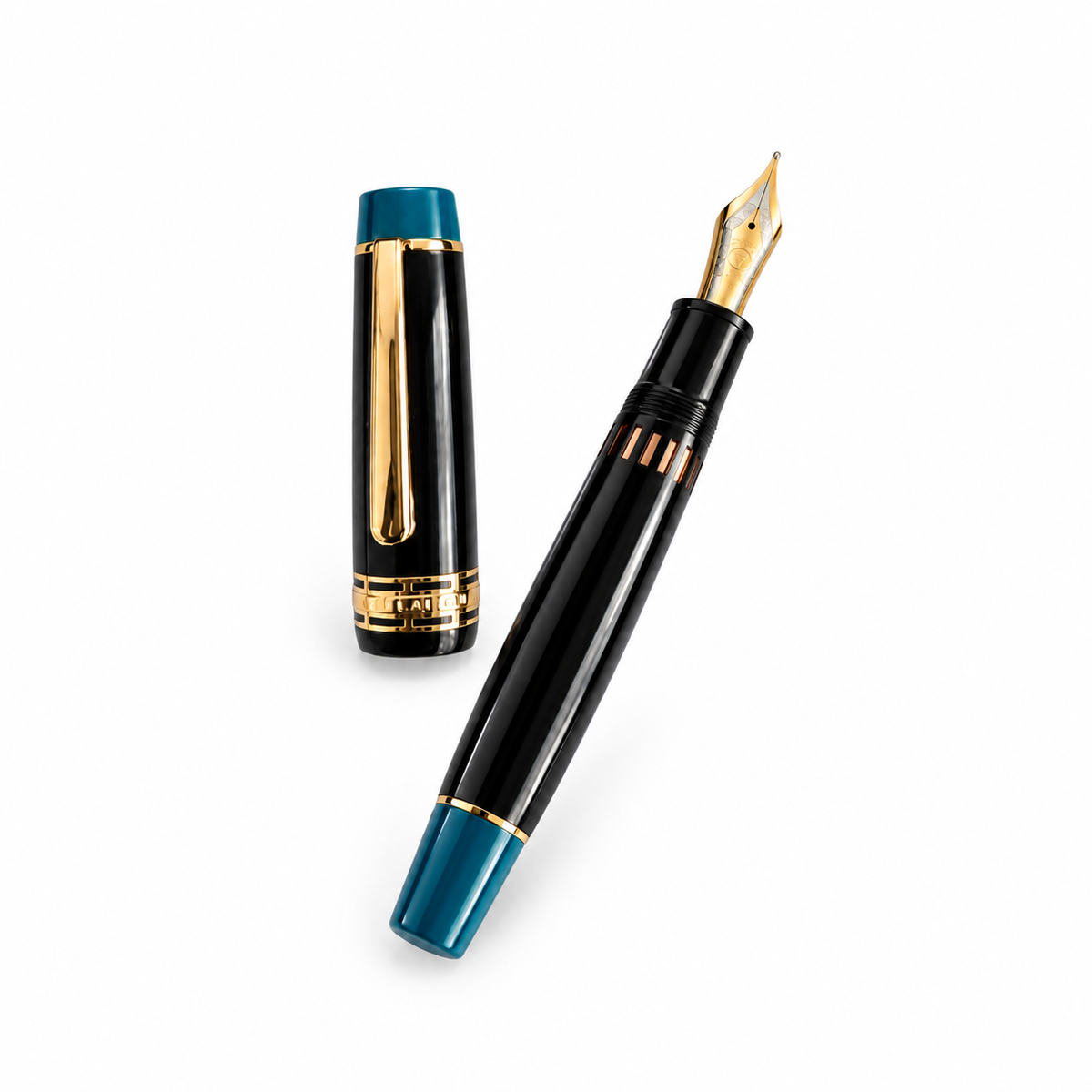 Wing Sung 630 Bespoke Obsidian Limited Edition Fountain Pen – Size 8 Nib, Ink Window, Piston Filling System, Premium Resin Body