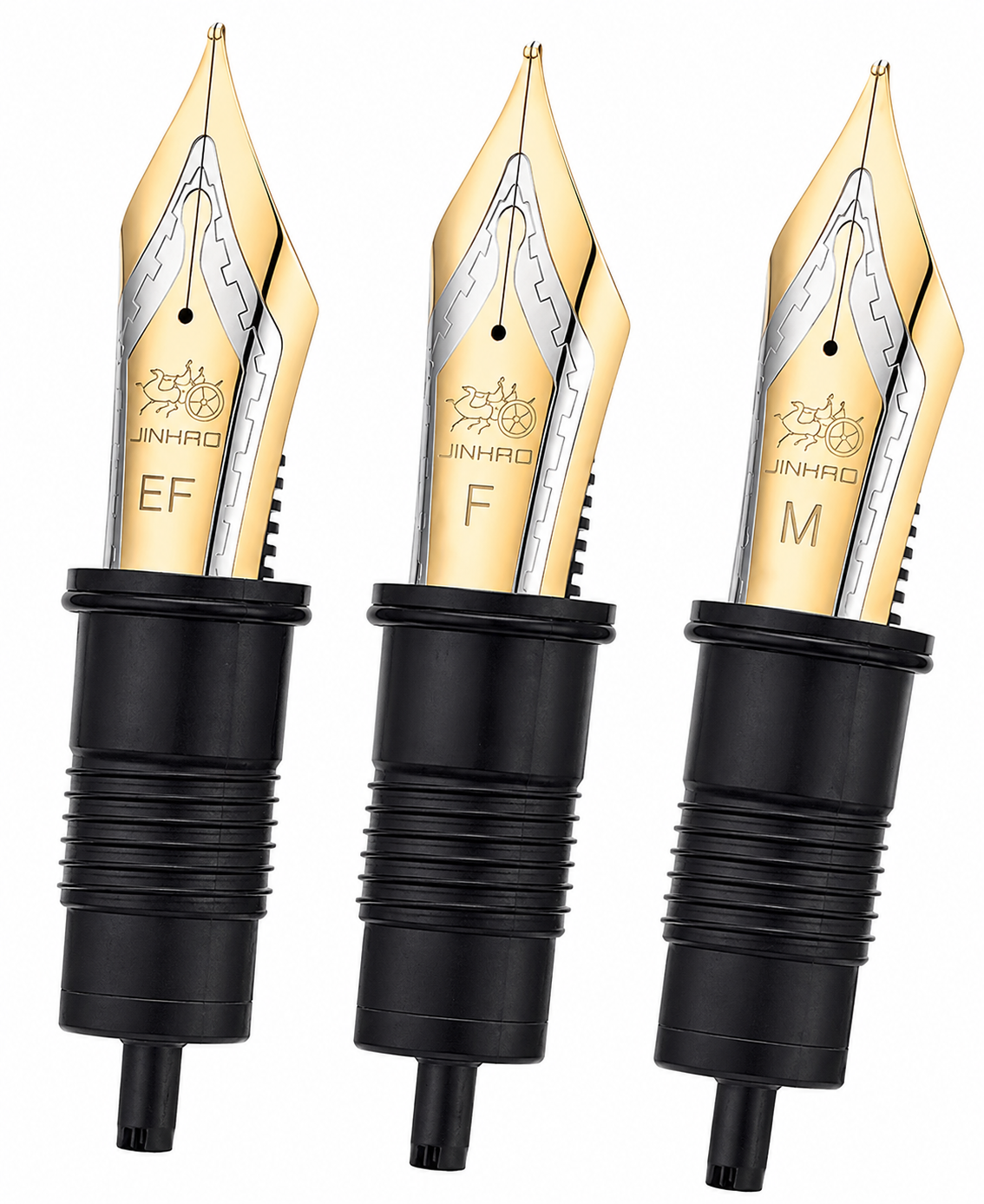 Jinhao No.8 Dual Tone Fountain Pen Nib Set – EF, F & M, Pack of 3 (For X159, 9019 & 1935)