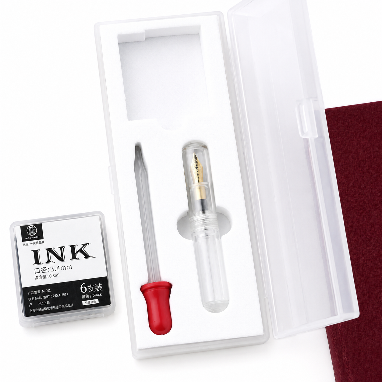 Moonman Wancai Mini Fountain Pen – Premium Strong Resin Body, Smooth Writing Nib, Compact Pocket Pen with Gift Set & Ink Cartridges